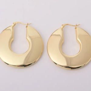 Aretes circular dorados lisos