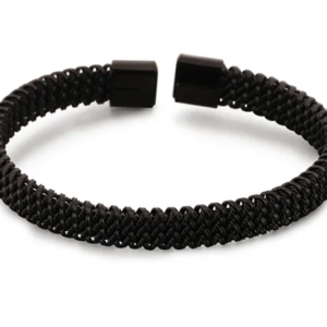 Pulsera rigida negra trenzada